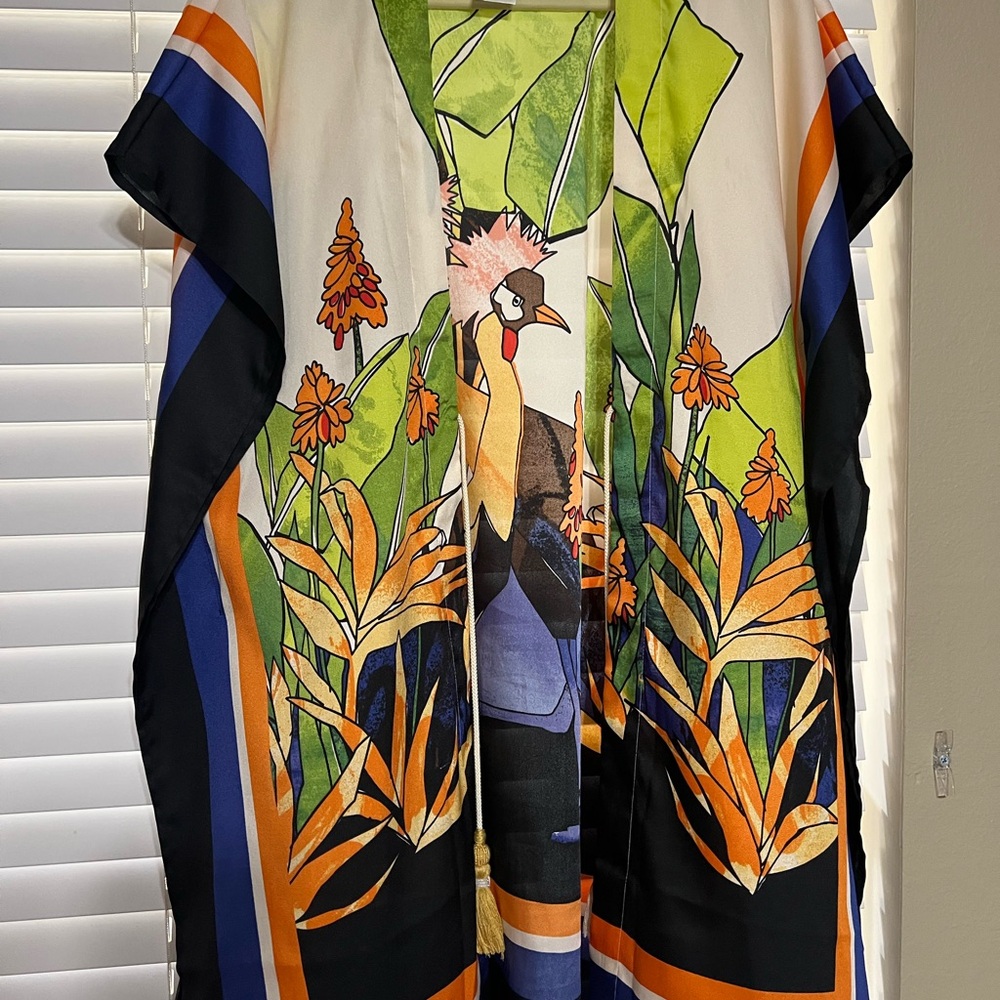 Chico's Peacock Patterned Kimono